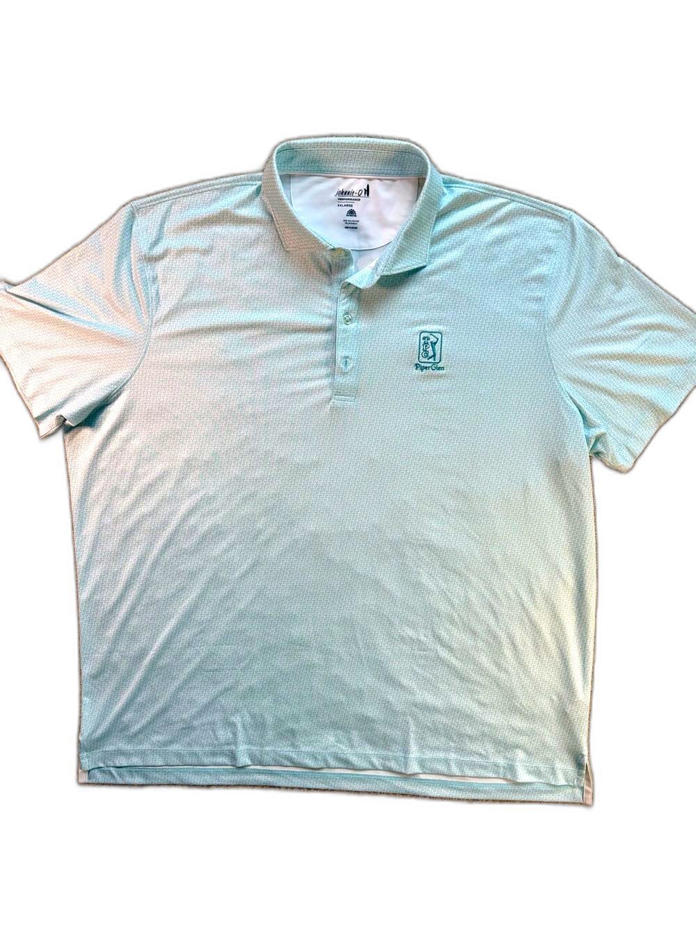 johnnie-O Men XXL Golf Polo Shirt Aqua Cocktail Margarita TPC Piper Glen UPF 50